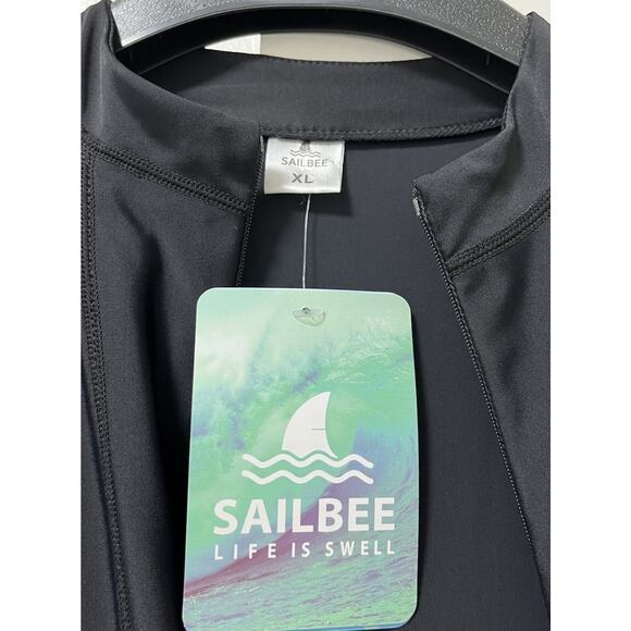 SAILBEE Womens Swim Coverup Long Sleeve Dress Size XL Black UV Protection NWT - Picture 5 of 8